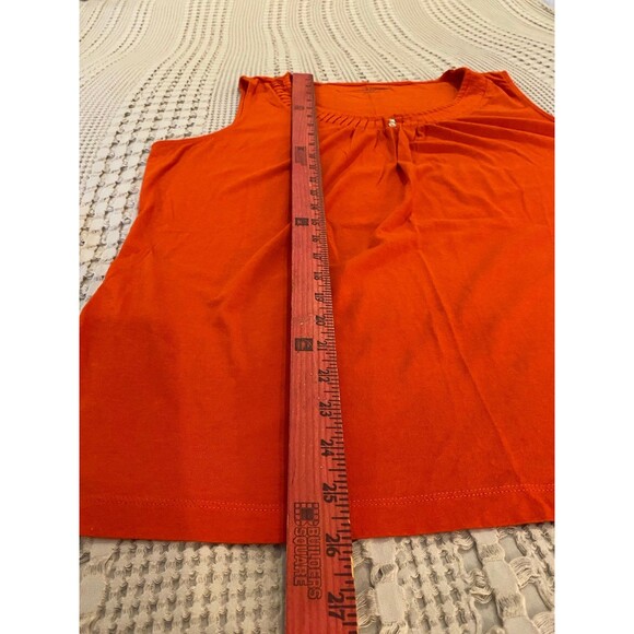 Croft & Barrow  Blouse Plus Size  XL Top Rounded Neckline  Orange Sleeveless - Picture 7 of 7